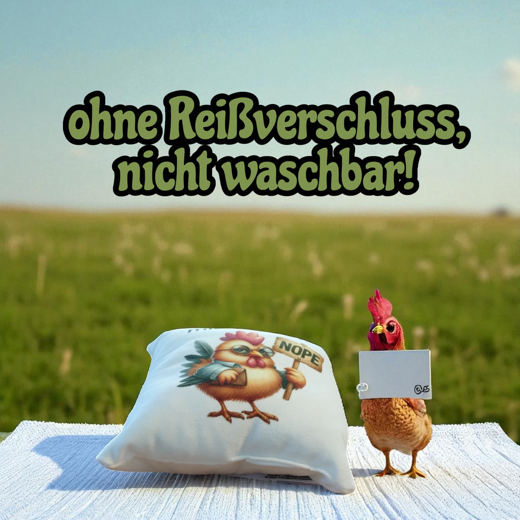 hier kann man sehen, dass das Dekokissen keinen Reißverschluss besitzt. Es ist nicht waschbar.