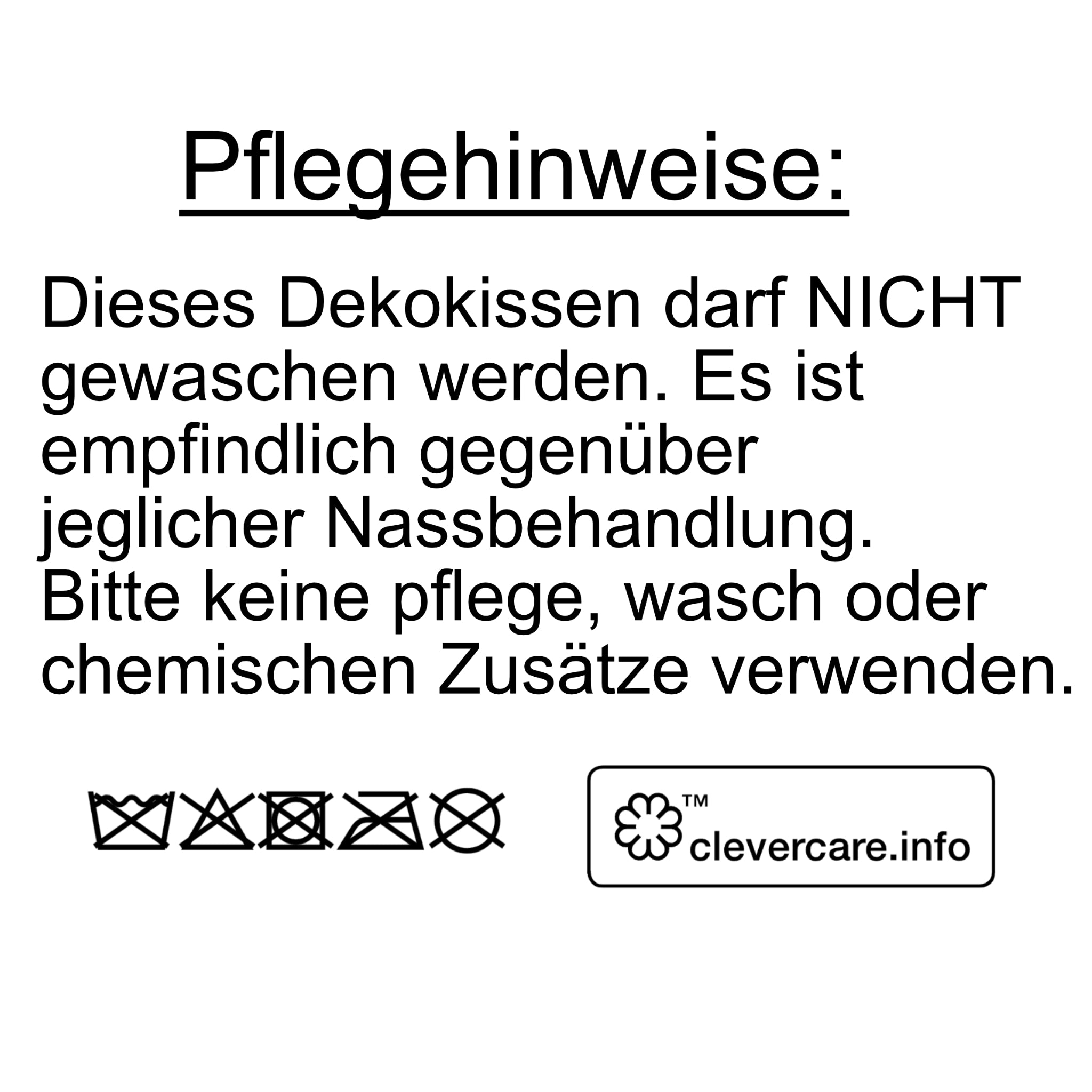 Pflegehinweise für das Dekokissen