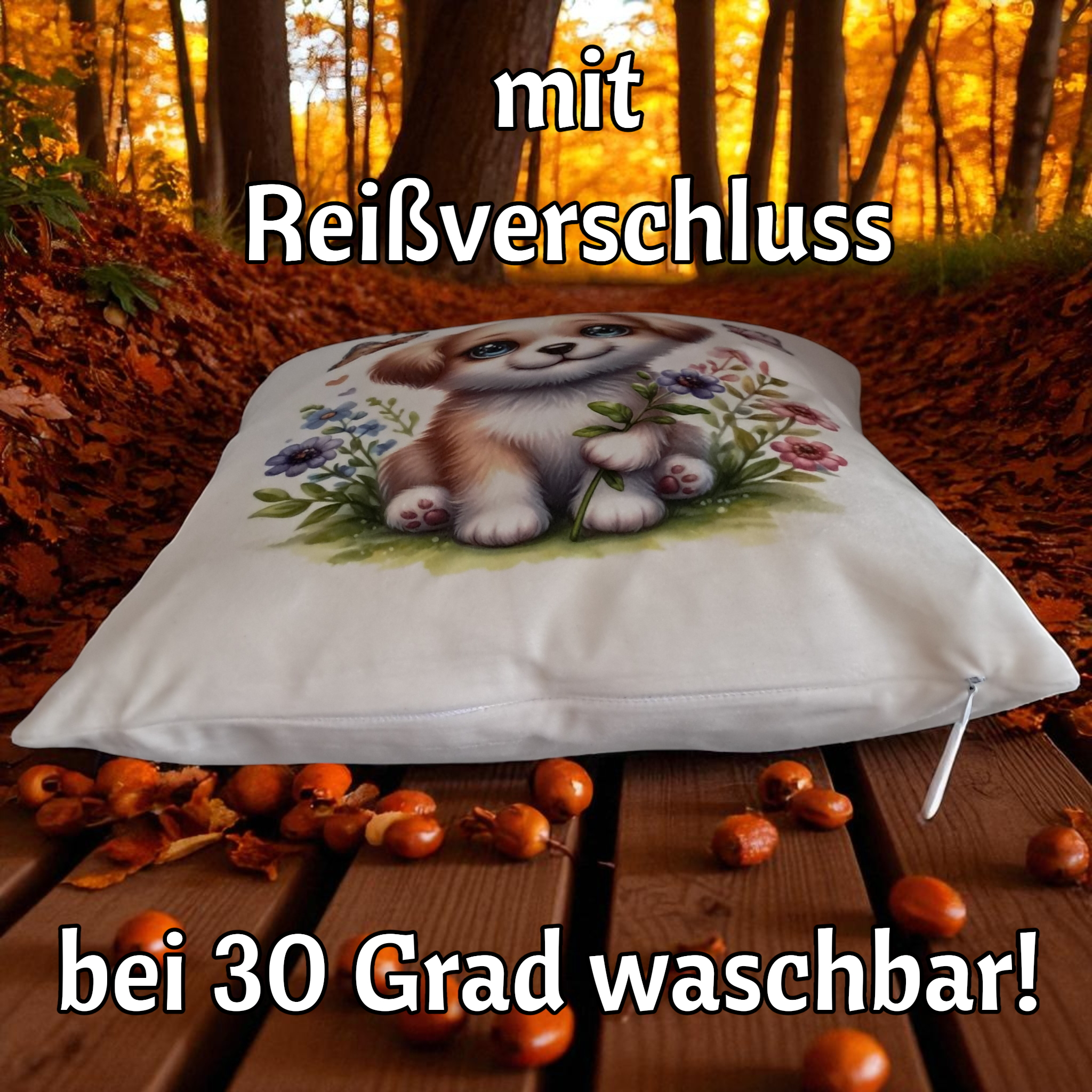 weiches Dekokissen Hund "Danke, dass du immer für mich da bist!"