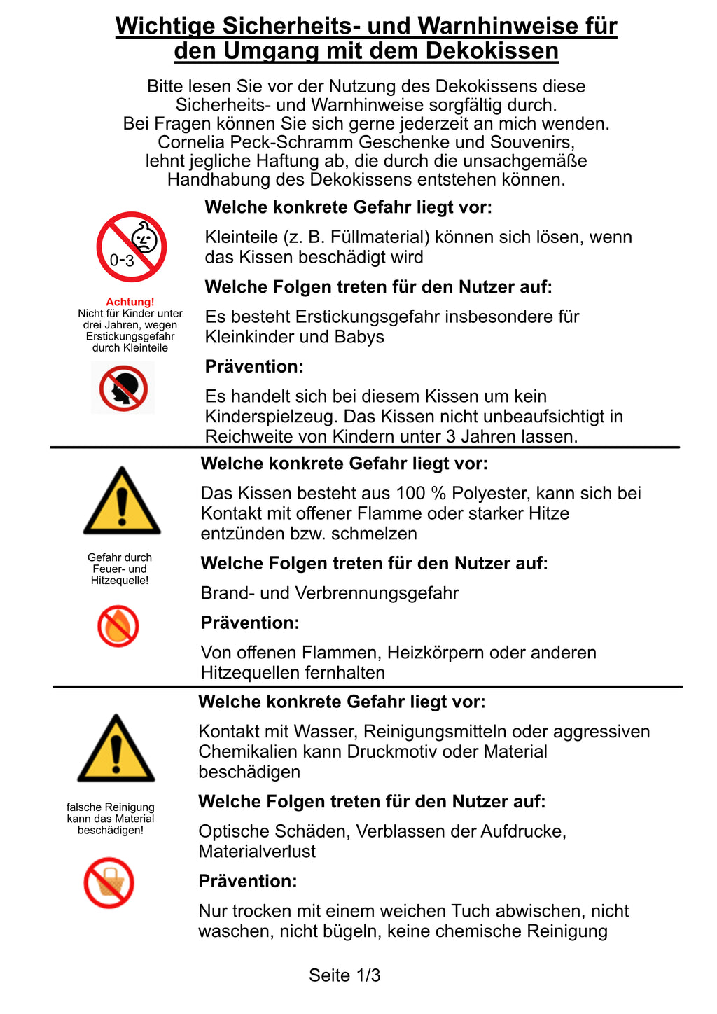 Dekokissen Sonnenblume "Dein Kissen für schwere Stunden"