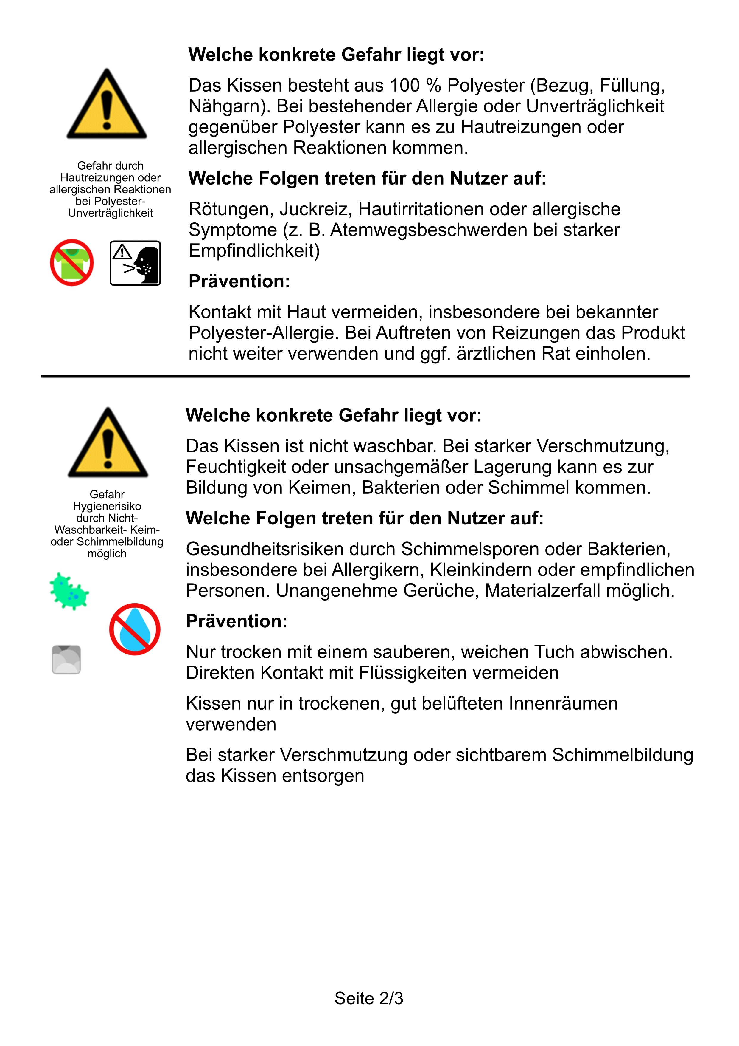 Seite 2 der Warnhinweise