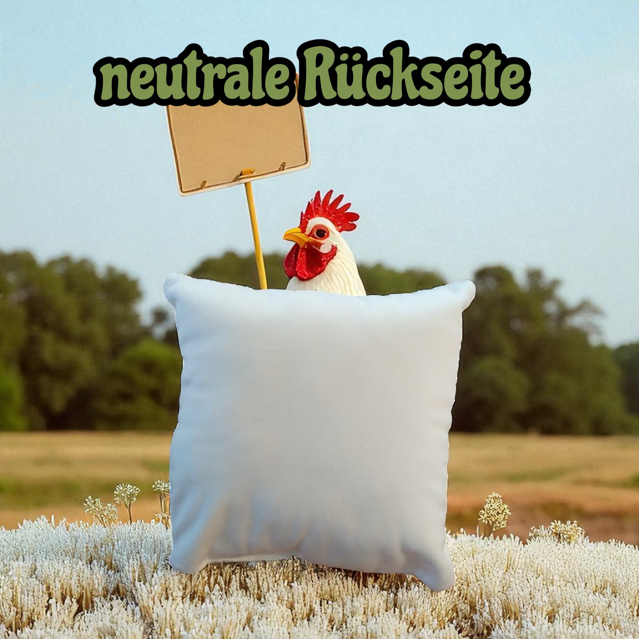 die Rückseite des Dekokissens ist unbedruckt
